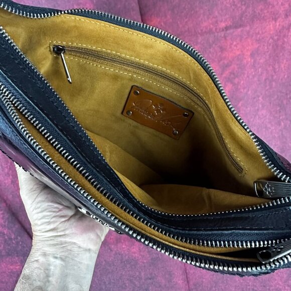 PATRICIA NASH SOPHIA HOBO CROSSBODY BAG PURSE IN BLACK, LEATHER - Picture 14 of 16